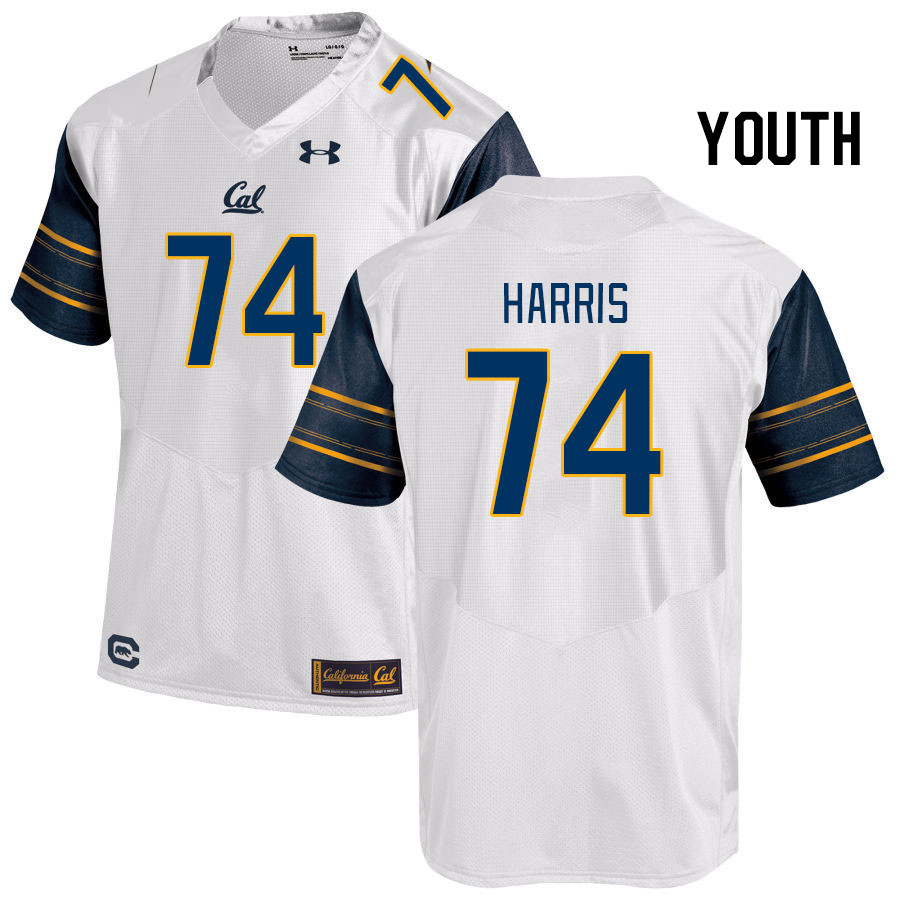 Youth #74 Dashaun Harris California Golden Bears College Football Jerseys Stitched Sale-White